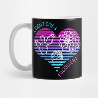 Retro Vaporwave Aesthetic Succulent Cactus Fucc Fucculent Mug